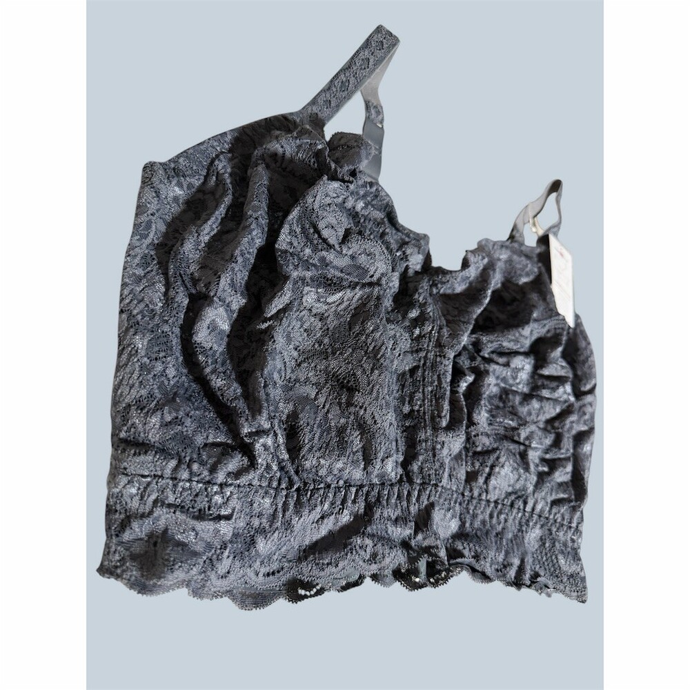 XL Cosabella Curvy Sweetie Sift Bra Gray Floral Lace Longline in Anthracite - Picture 13 of 16